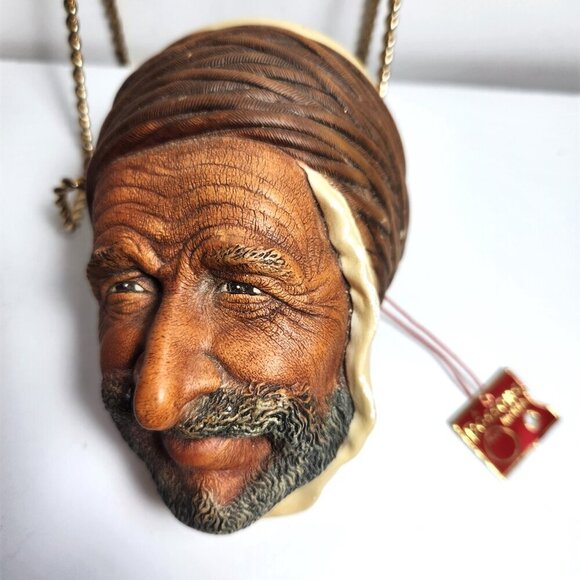 Bossons Persian Man Chalkware Head Wall Hanging England Vintage 70s - Picture 2 of 9